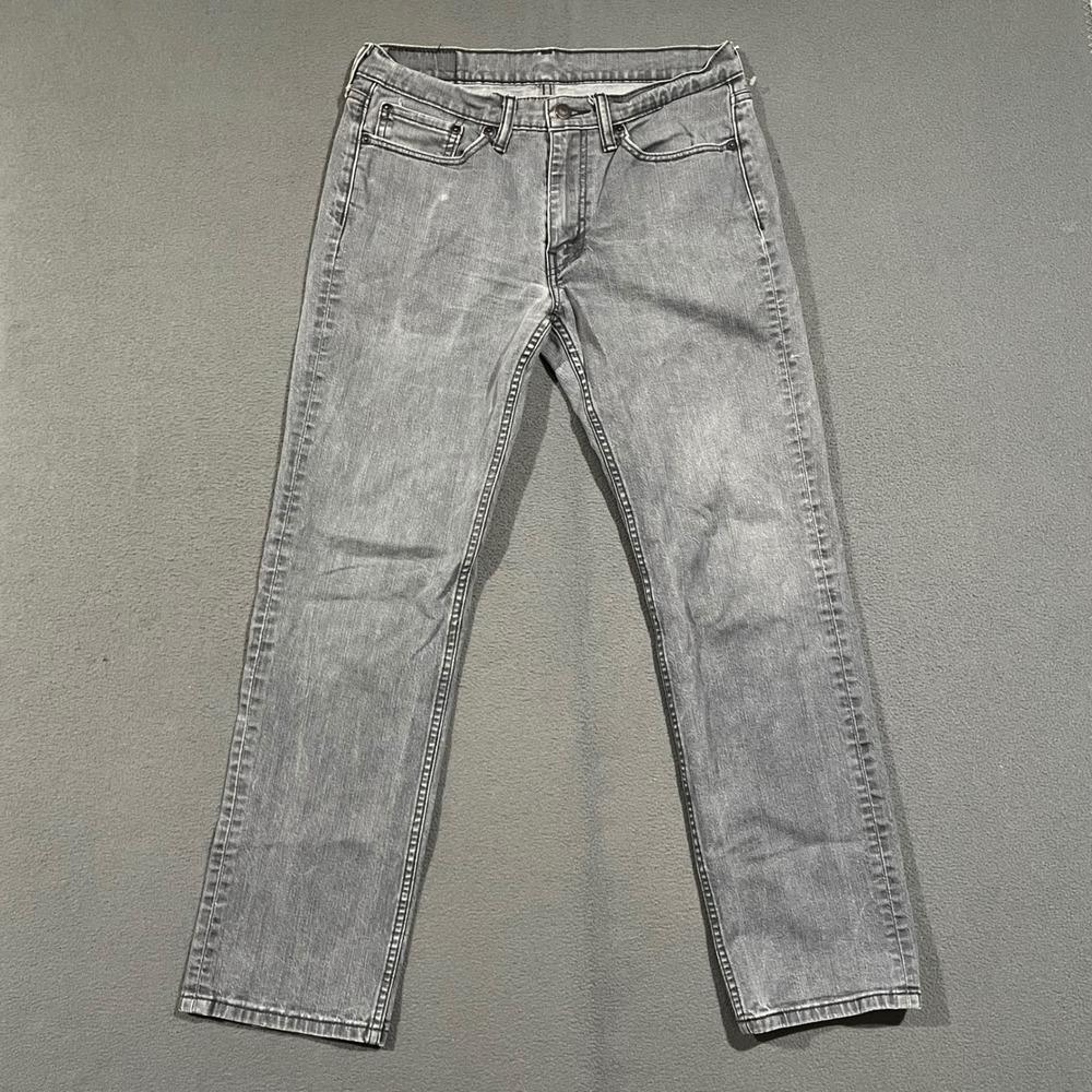 Levi's 514 Straight Fit Jeans Mens 32x32 Gray Faded Denim Pants 00514-0435